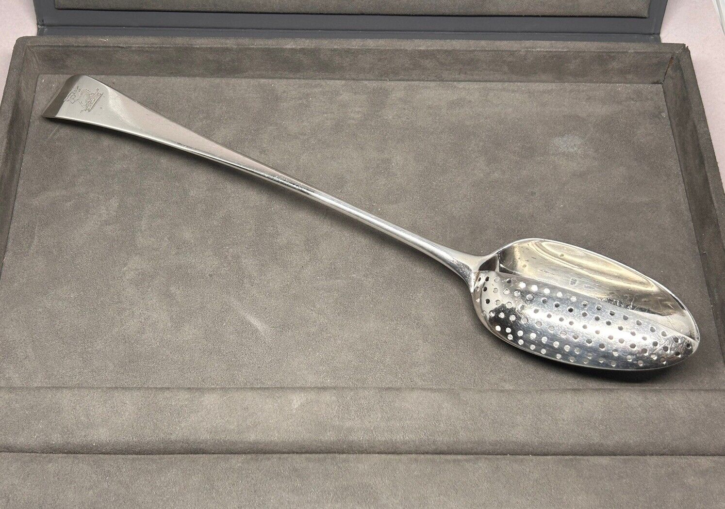 1700s English Sterling Silver Half Gravy Spoon