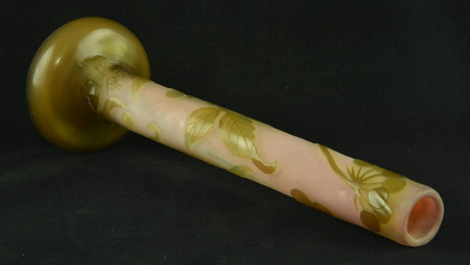 Emile Galle Art Nouveau 9" Tall Glass Bud Vase