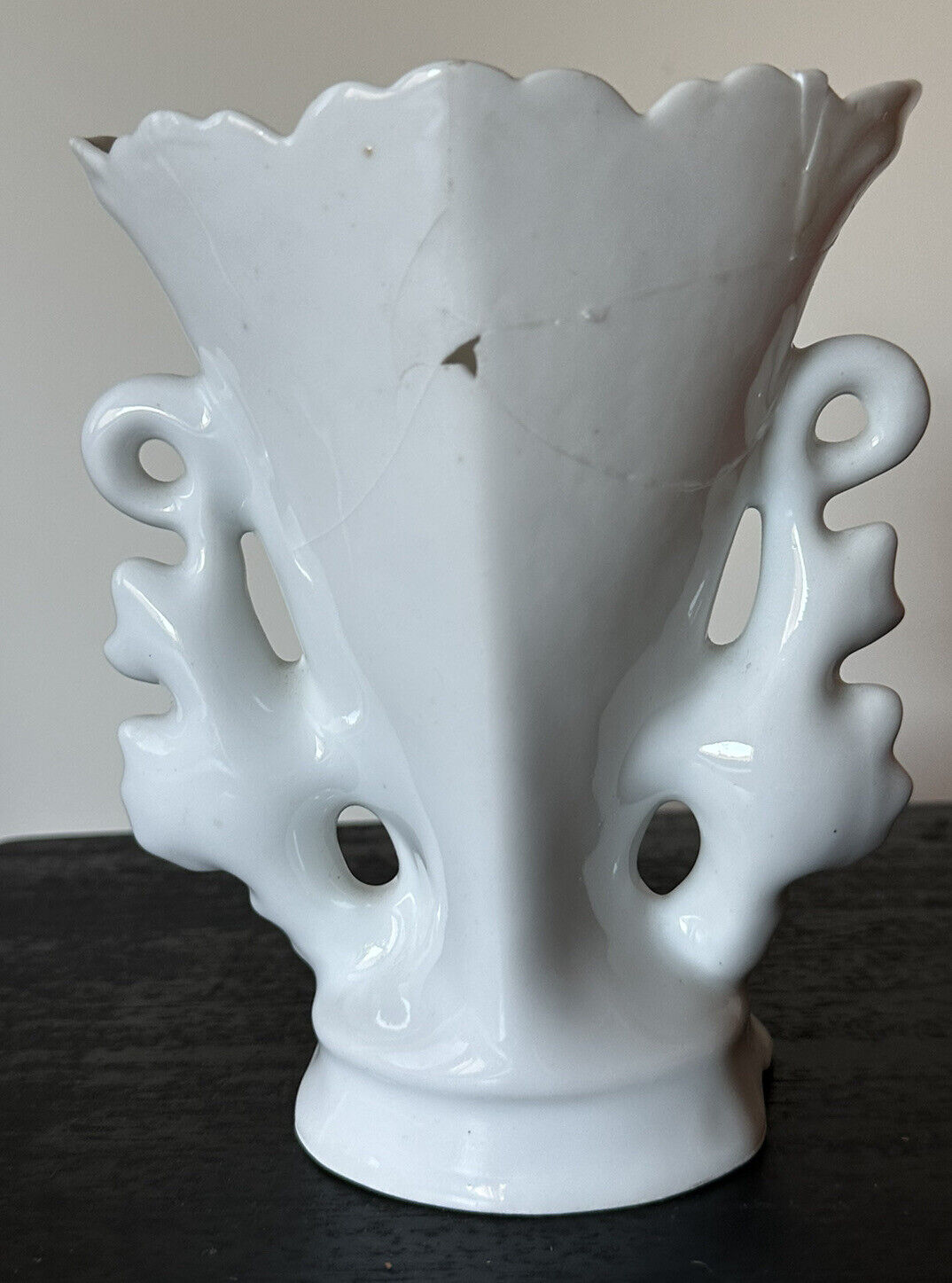 Edwardian bisque girl with pansies match spill vase