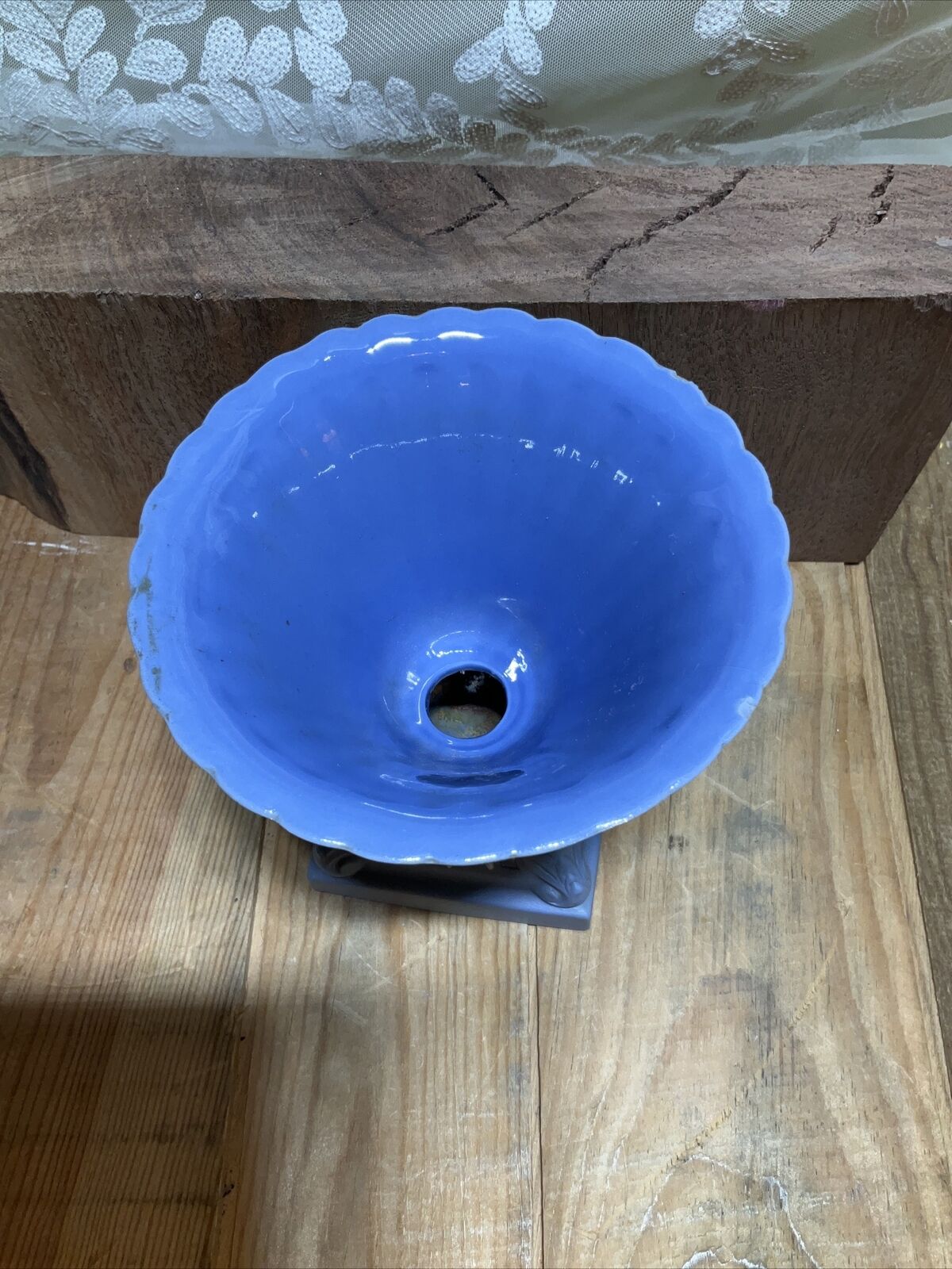 French Provincial Lefton's Blue & White Rose Vase