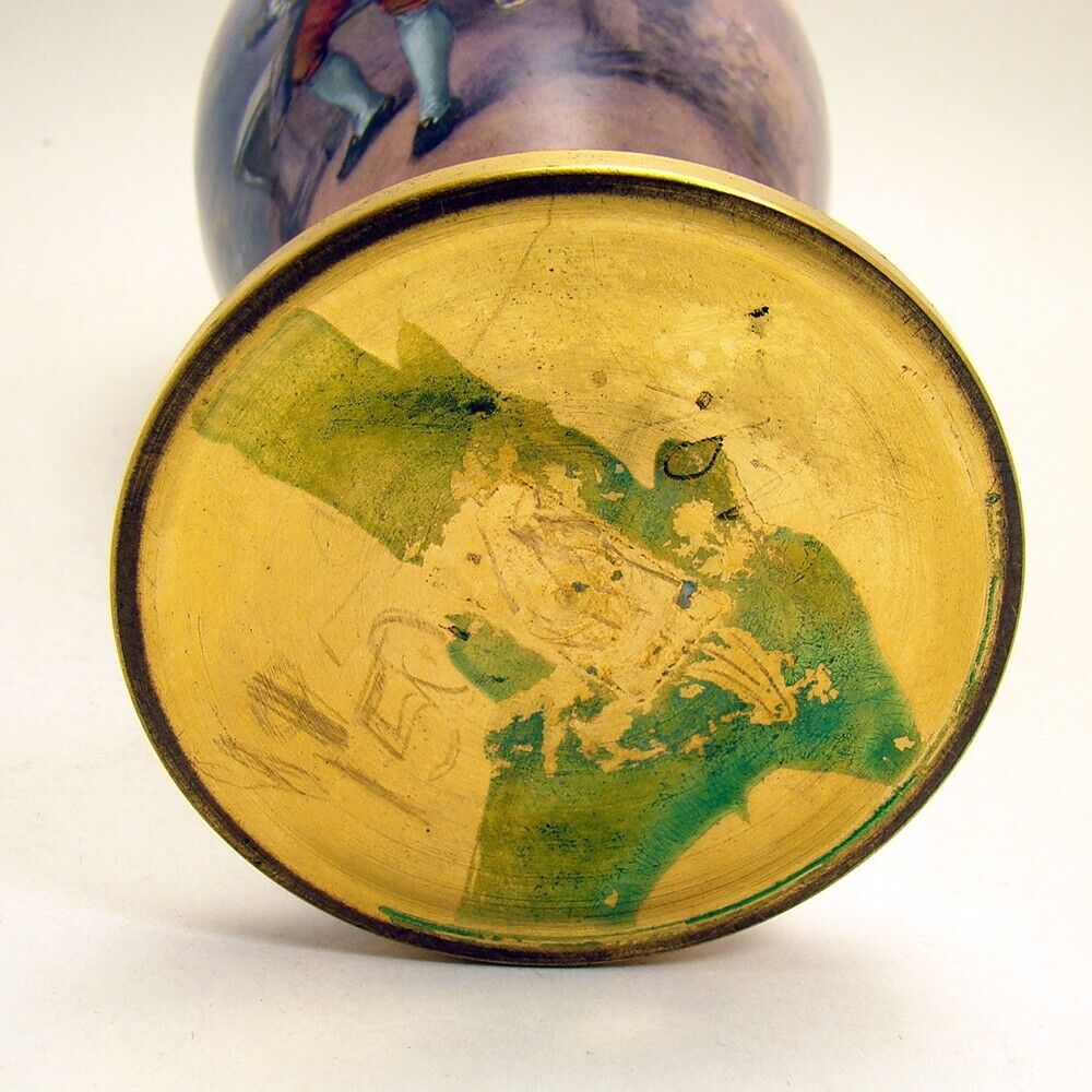 Antique French Enamel Vase - Early 1900s