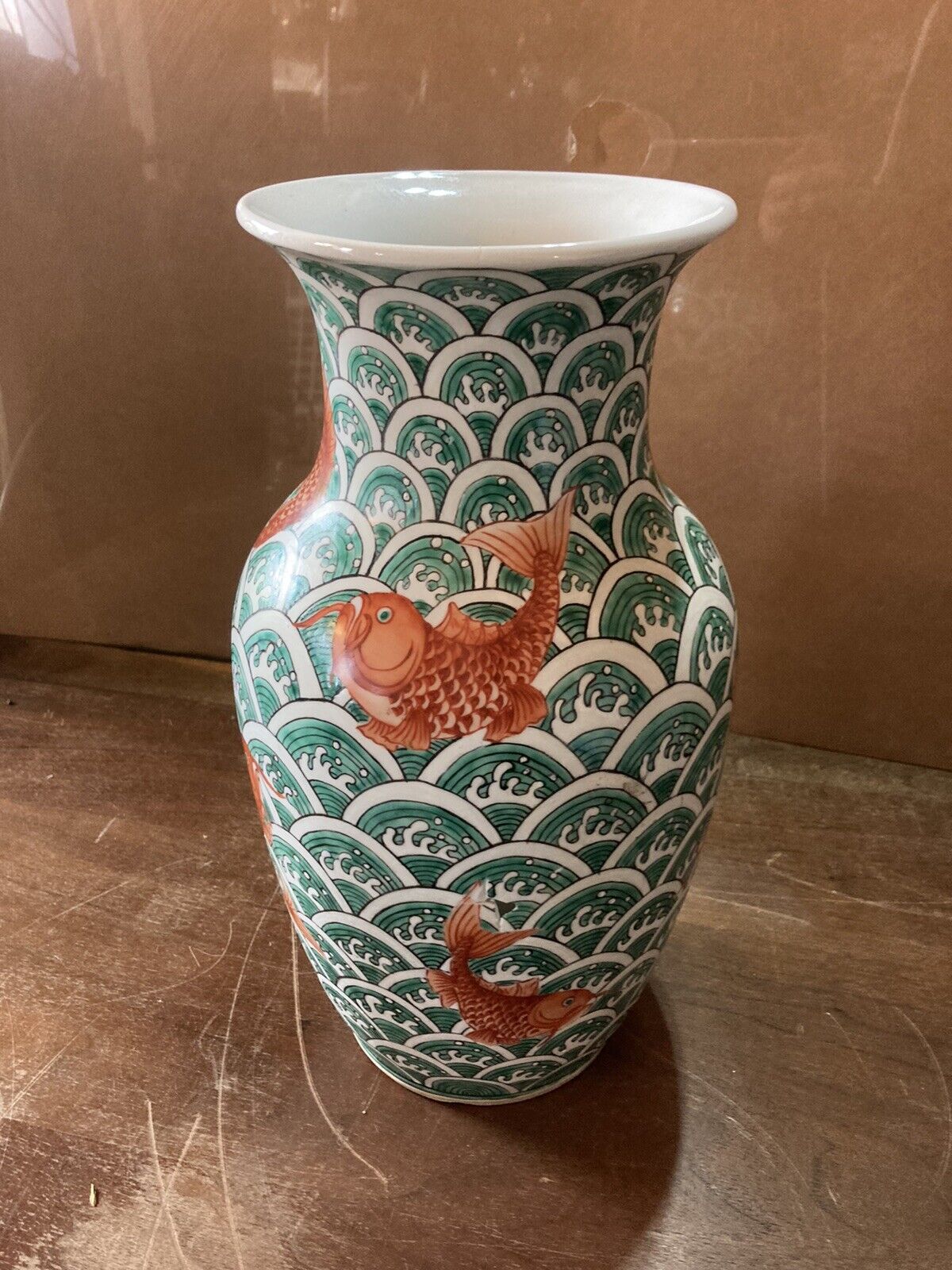 1900s Li Zhi Period Koi Fish Porcelain Vase