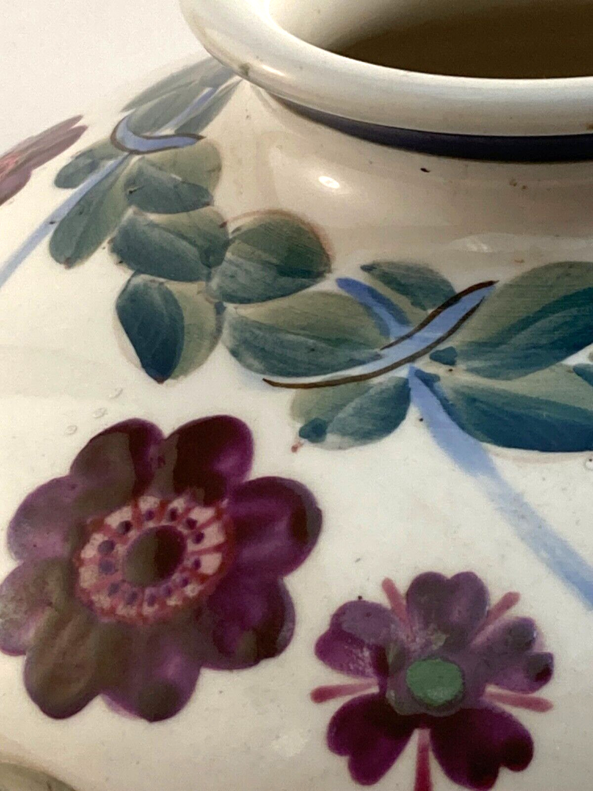 Antique Japanese Kinkozan Floral Pottery Vase