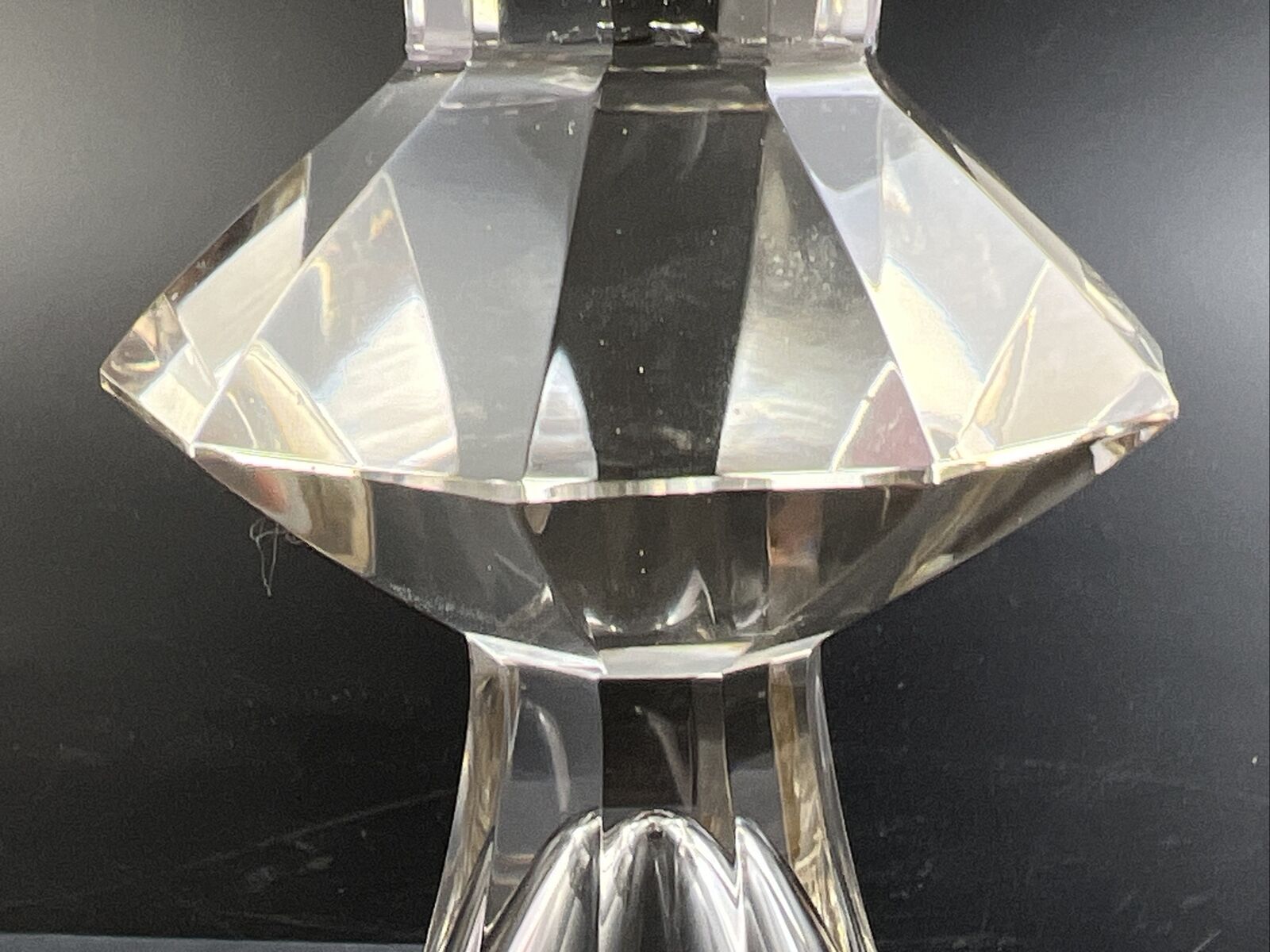 Antique Austrian Cut Crystal Gold Trim Vase