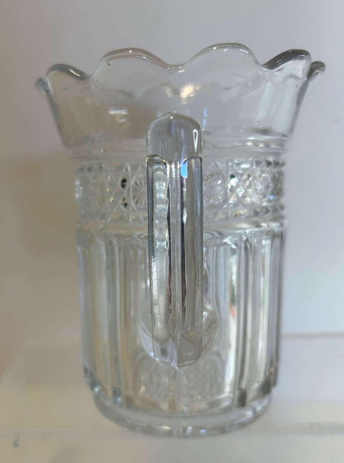 1900's Higbee Glass Celery Vase with Two Handles