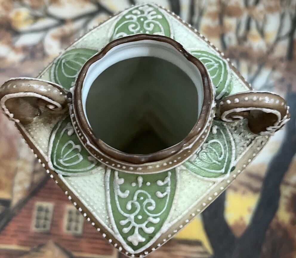 Moriage Hand Painted Nippon Porcelain Vase
