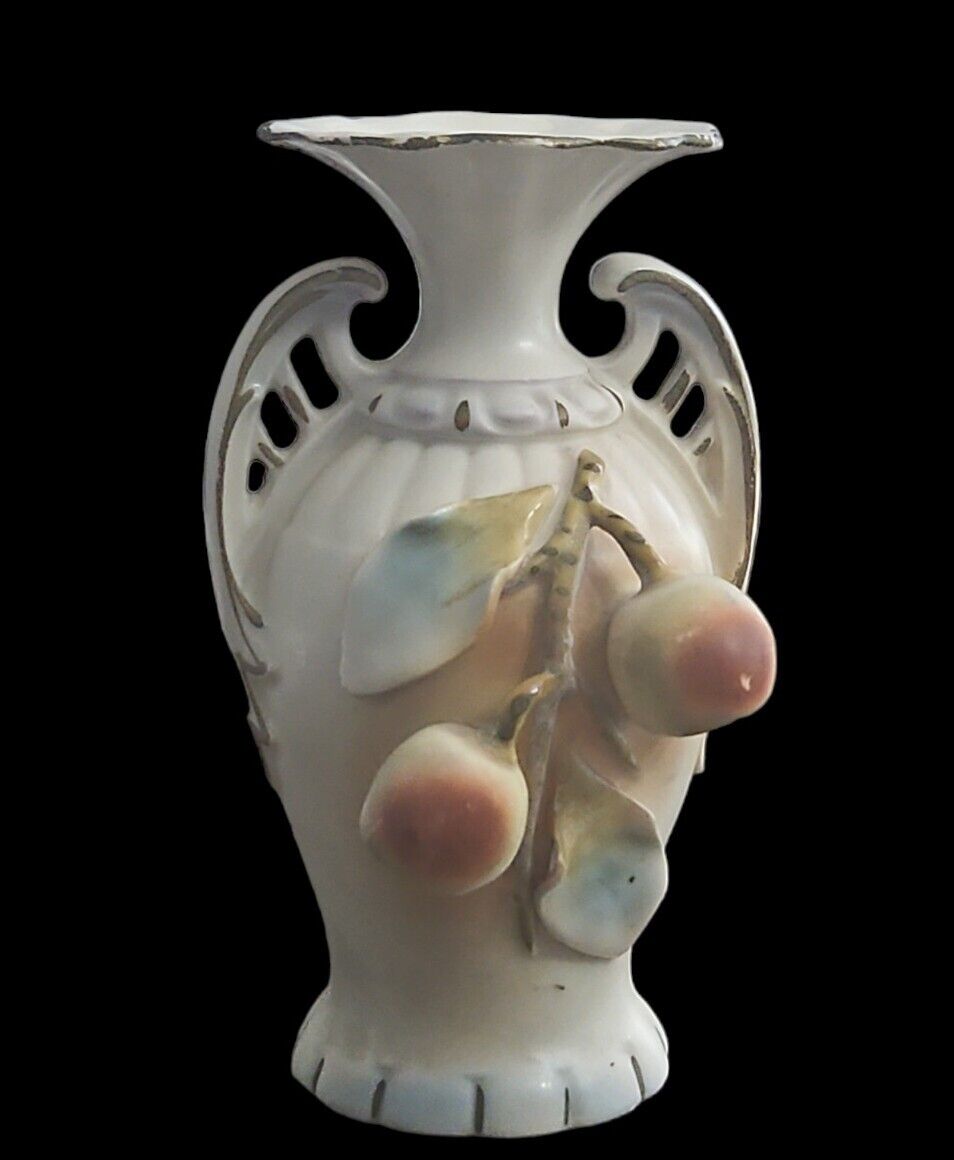 1900s Amphora Vase Art Nouveau Austria Handpainted Grapes