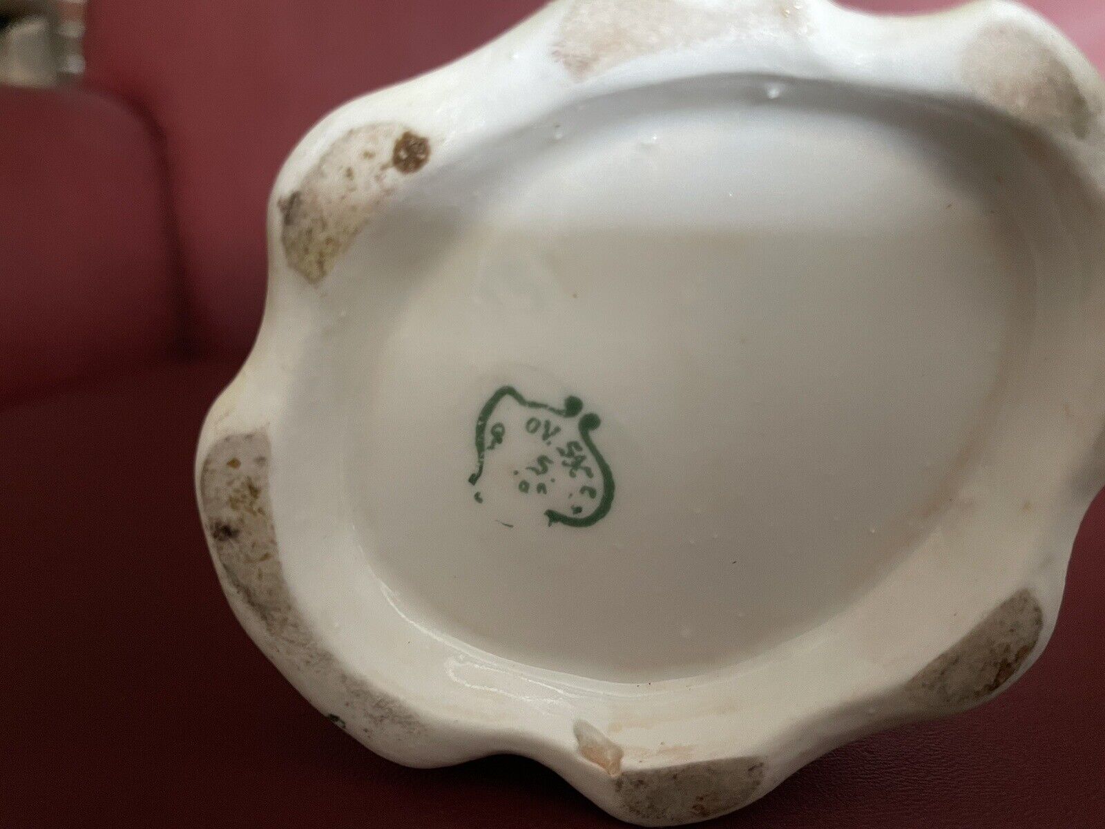 Handpainted Ceramic German Rose Vase, Early 1900s Erdmann Suhl
