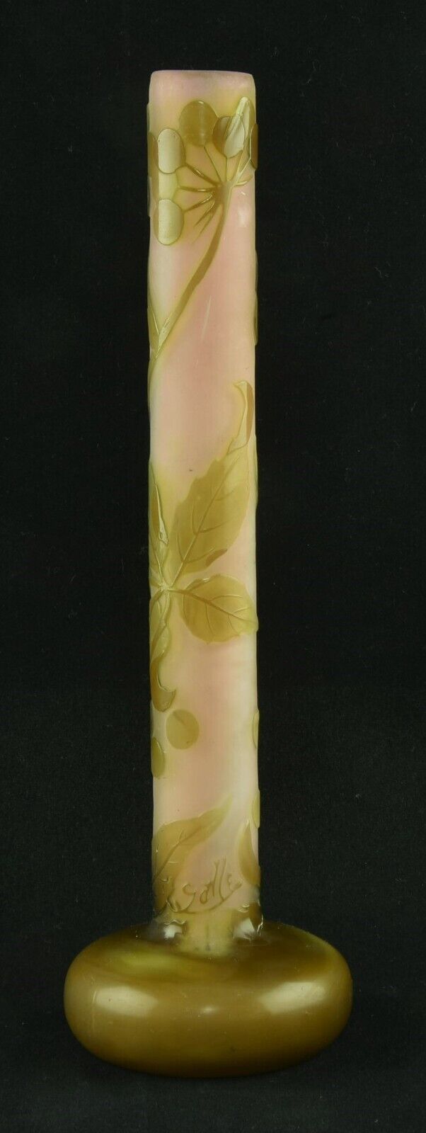 Emile Galle Art Nouveau 9" Tall Glass Bud Vase
