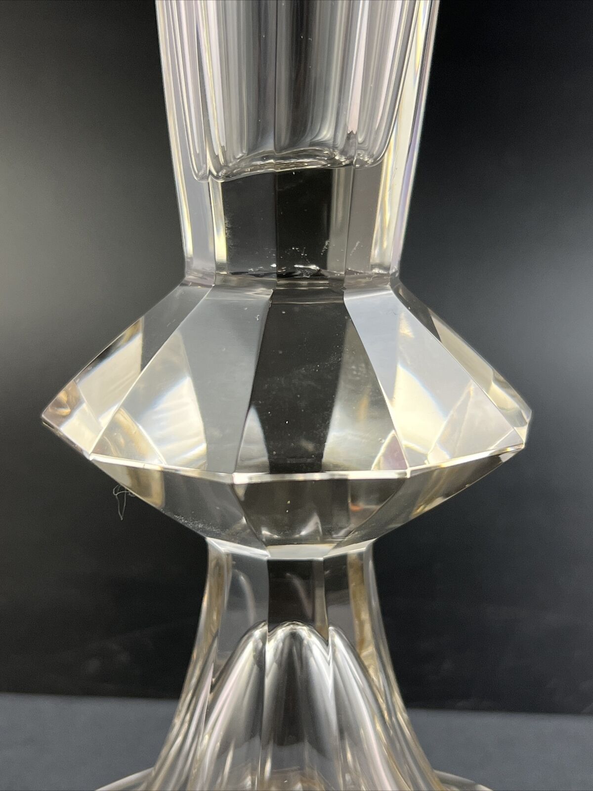 Antique Austrian Cut Crystal Gold Trim Vase