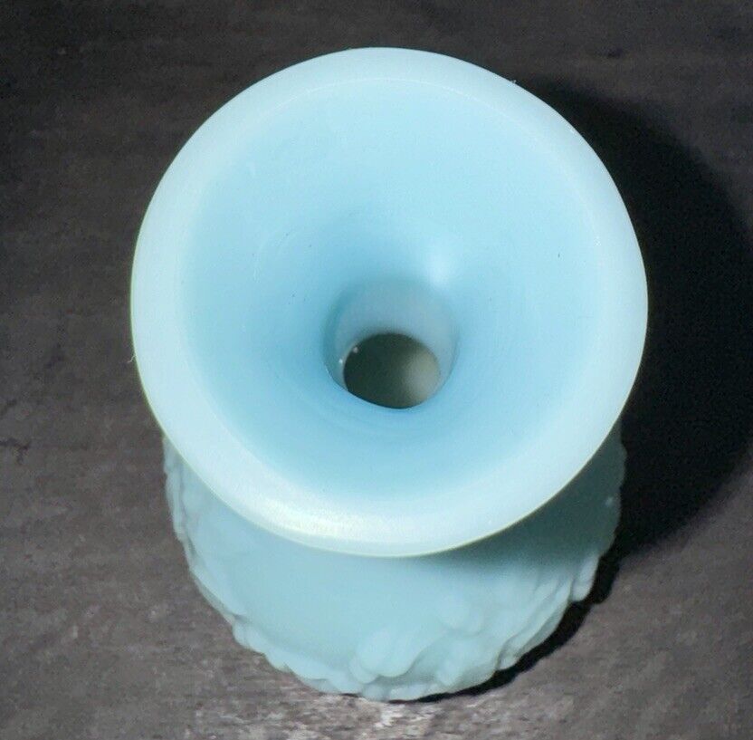 French blue opaline milk glass bud vase - 1900's