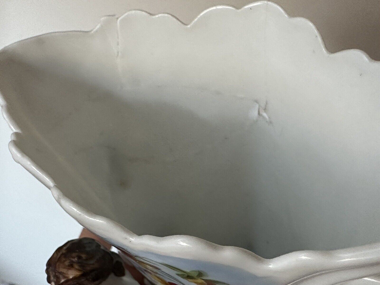 Edwardian bisque girl with pansies match spill vase