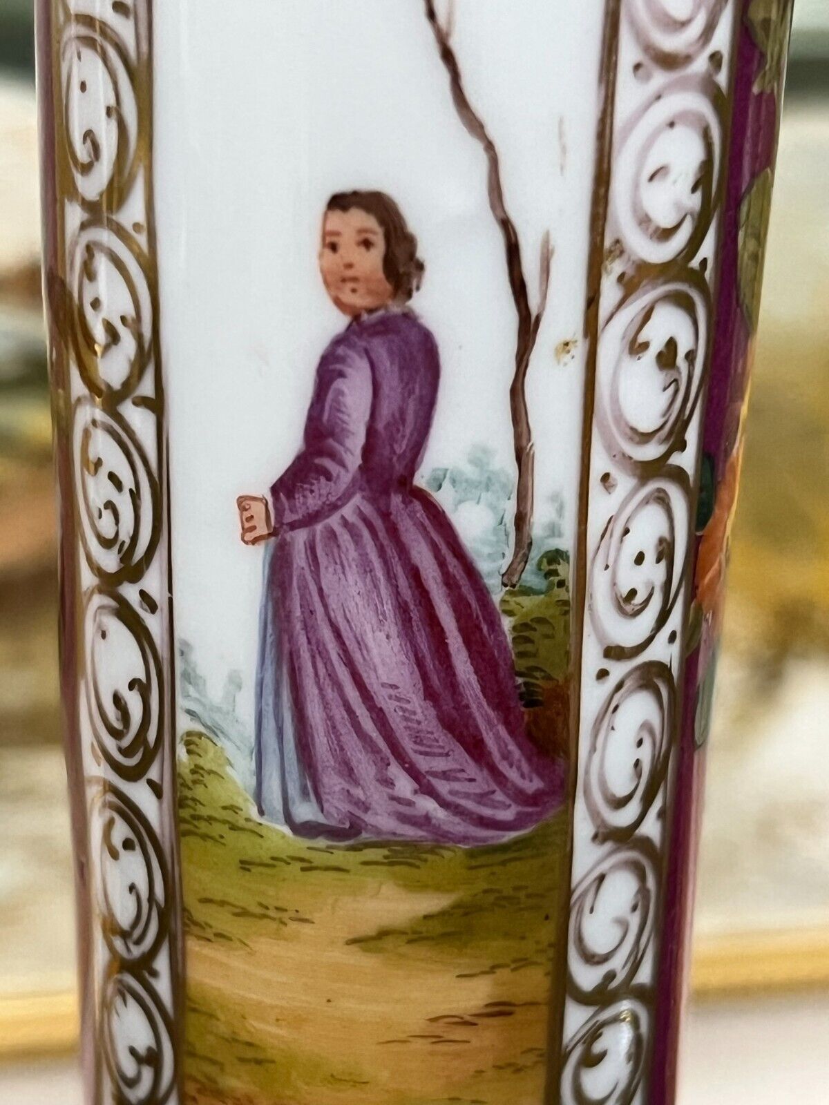 Rare Late 1800s Augustus Rex Hand Painted Vase
