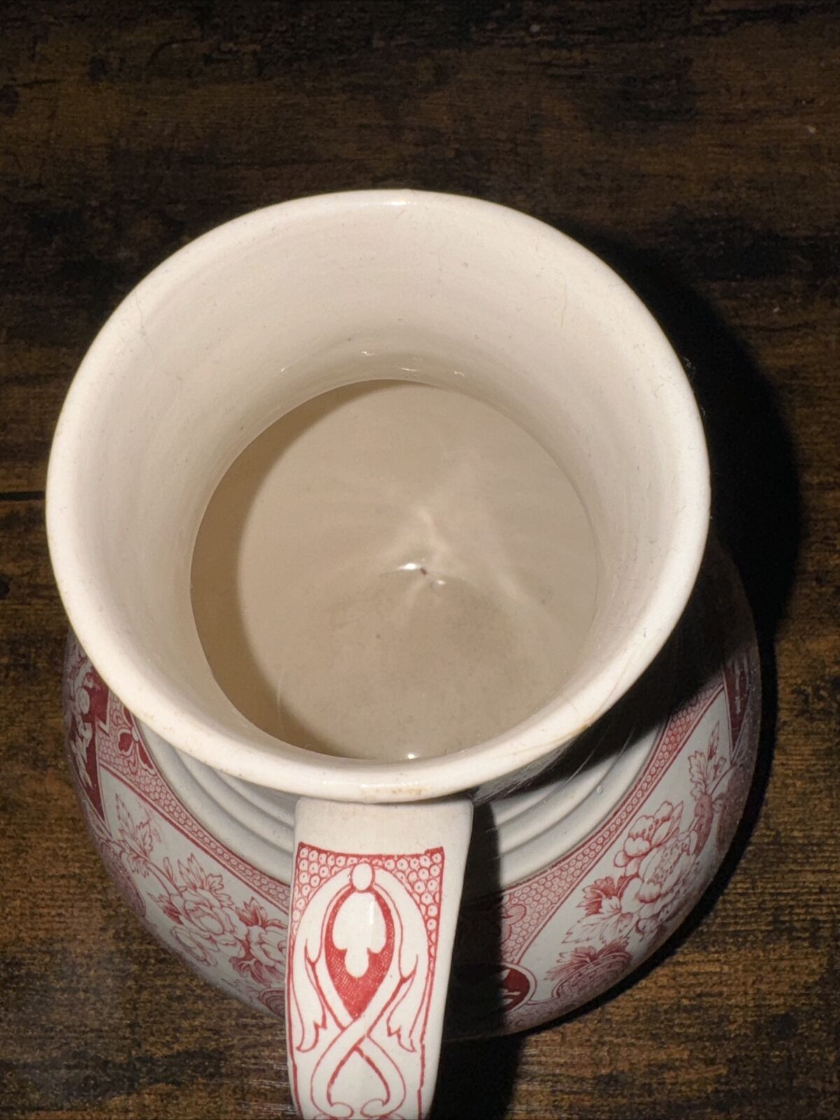 1800's Brownfield & Sons Red Transferware Sado Pitcher