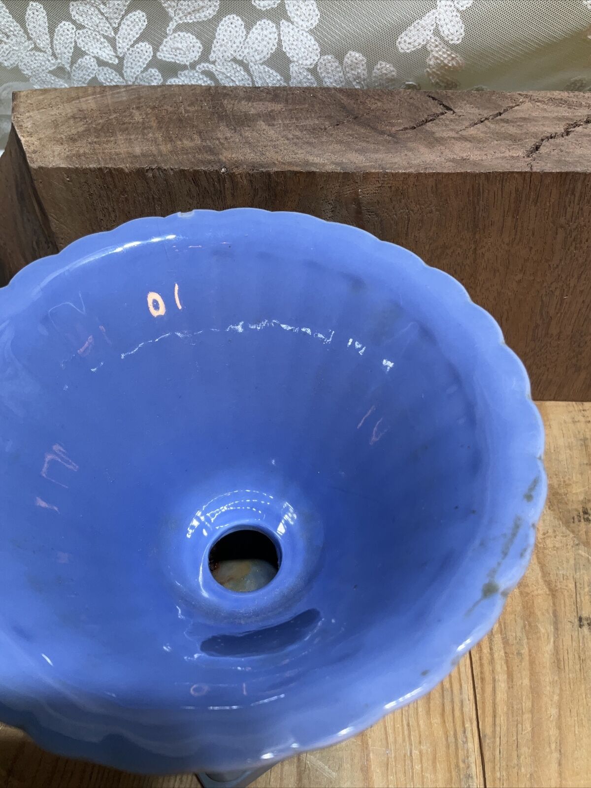French Provincial Lefton's Blue & White Rose Vase