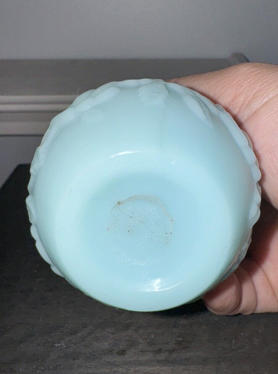 French blue opaline milk glass bud vase - 1900's