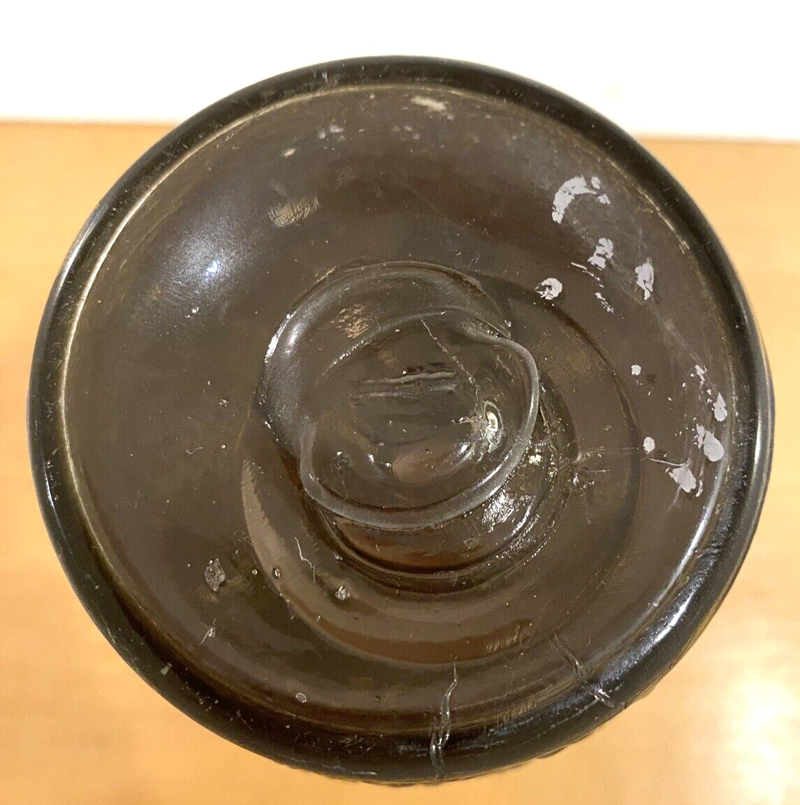 Art Nouveau Goofus Glass Vase with Red Bird
