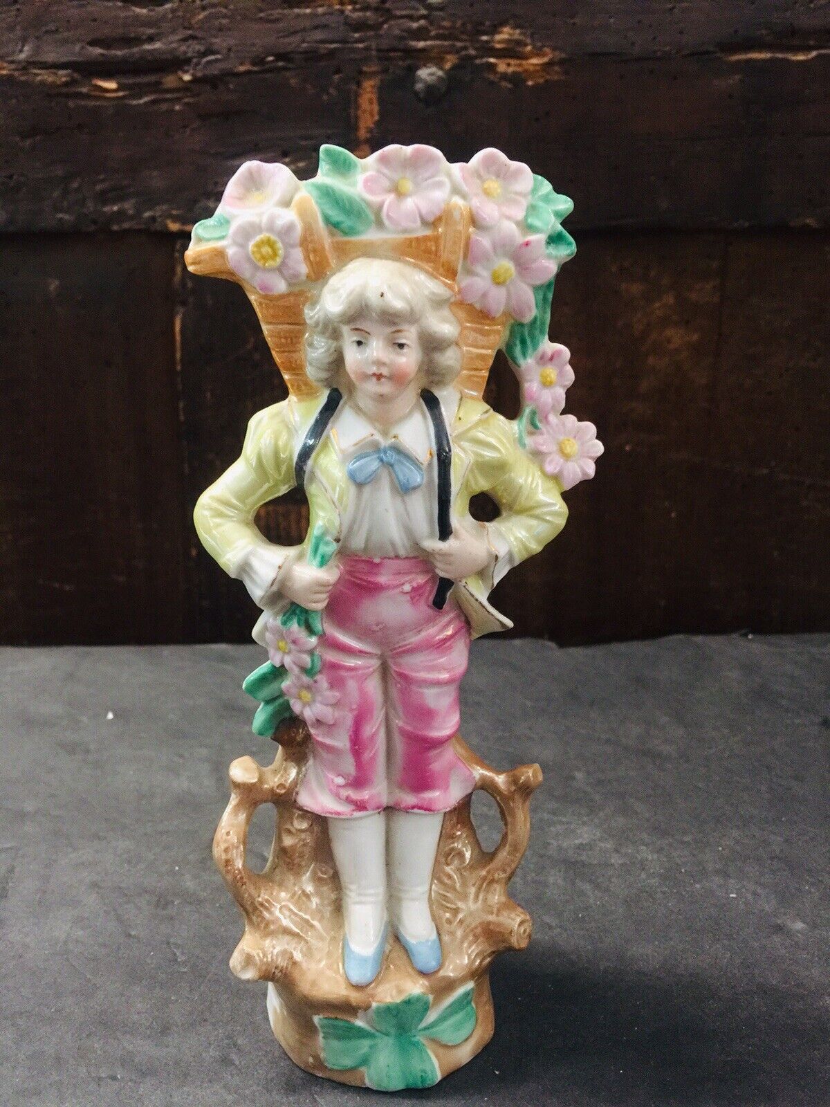 Victorian Lusterware Shamrock Flower Vase
