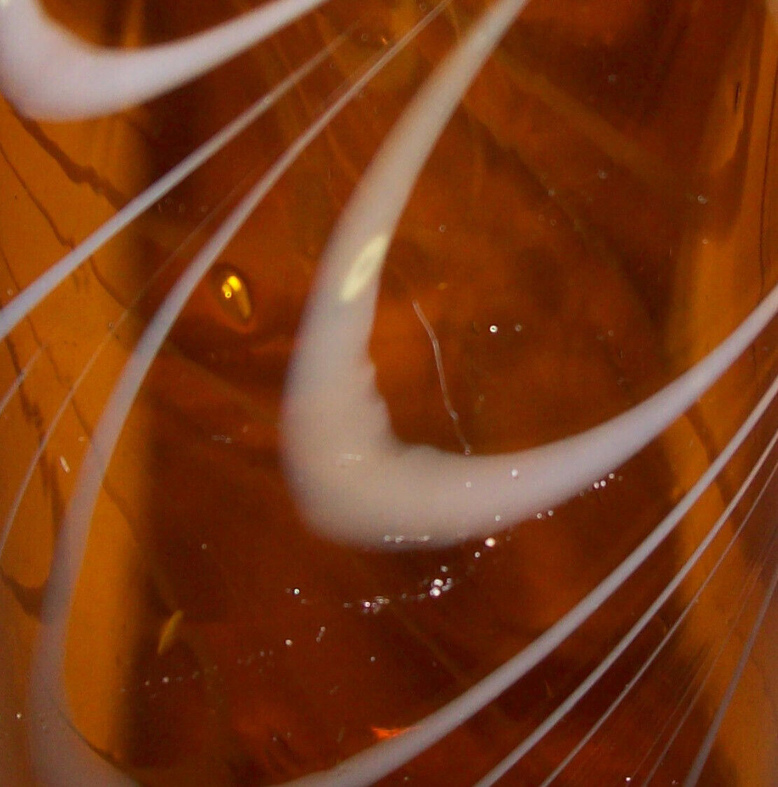 19th Century Antique Blown Glass Vase Amber White