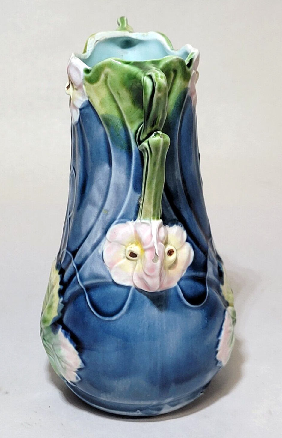 Art Nouveau Majolica 6" Amphora Vase