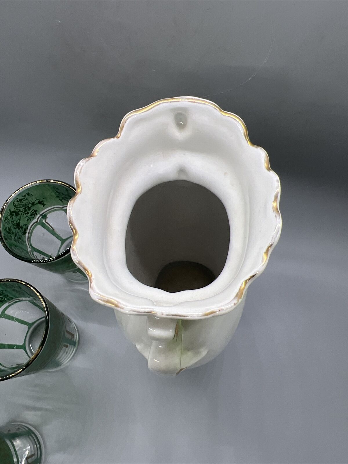 Victorian Porcelain Vase from Germany - Green Tumbler