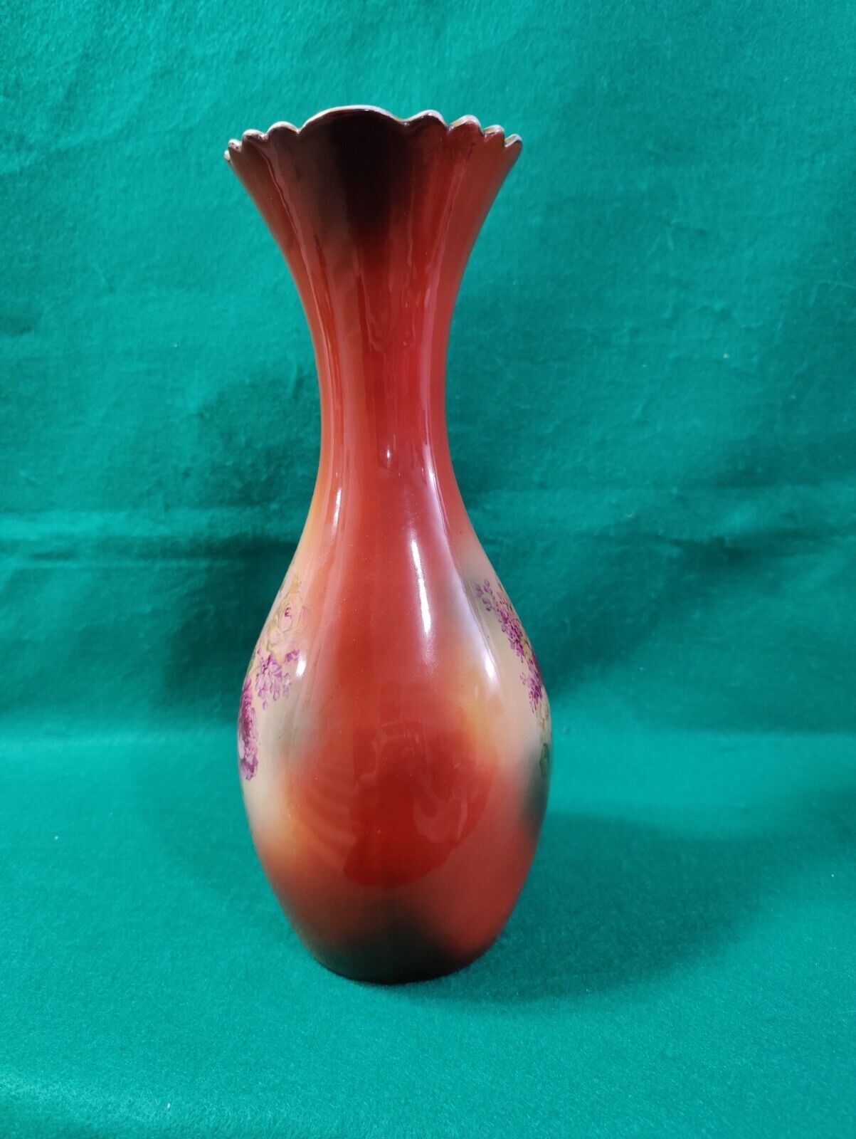 Usona Goodwin Wellesley 12" Floral Design Vase, Early 1900s