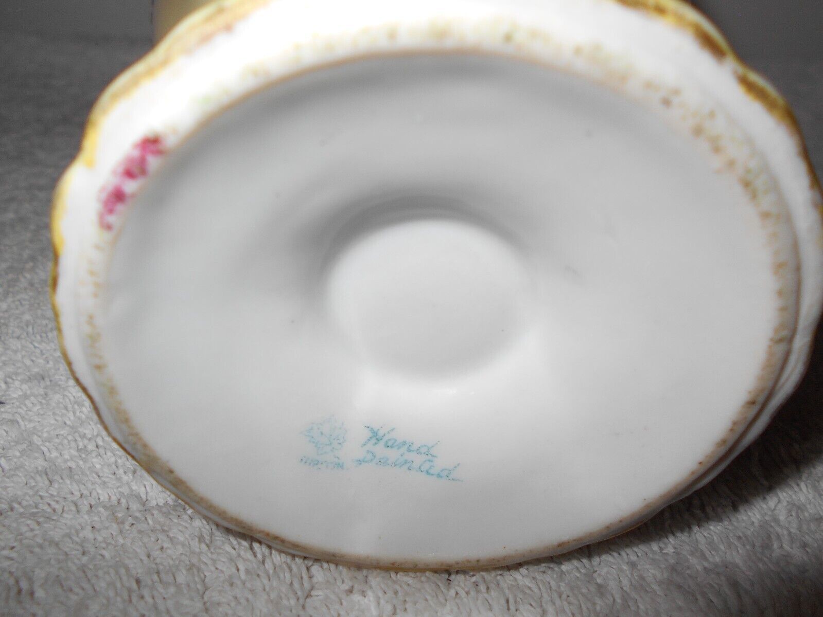 Antique Nippon Hand-Painted Rose Beaded Vase