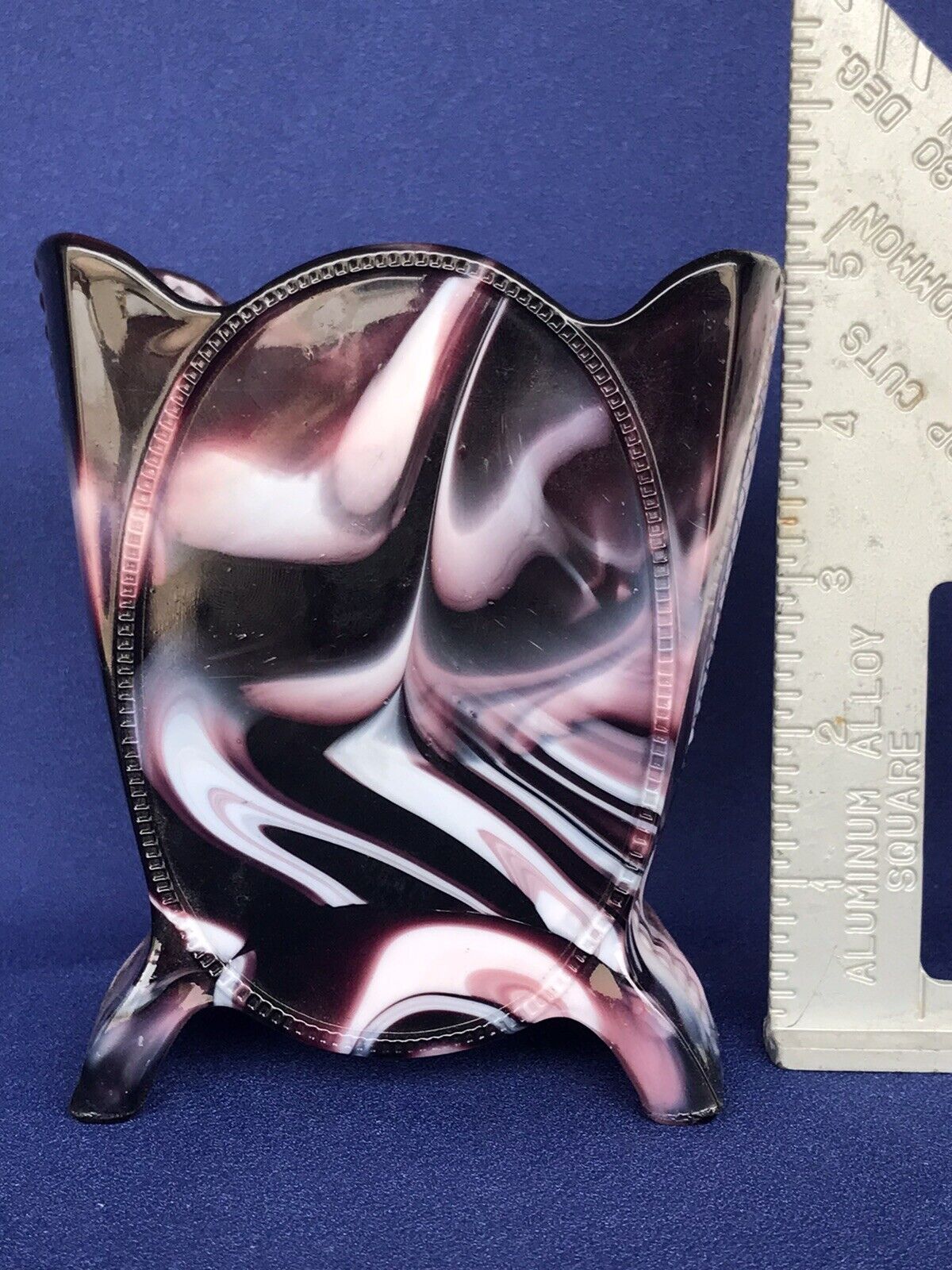 Antique 1800s Purple Slag Glass Davidson Vase