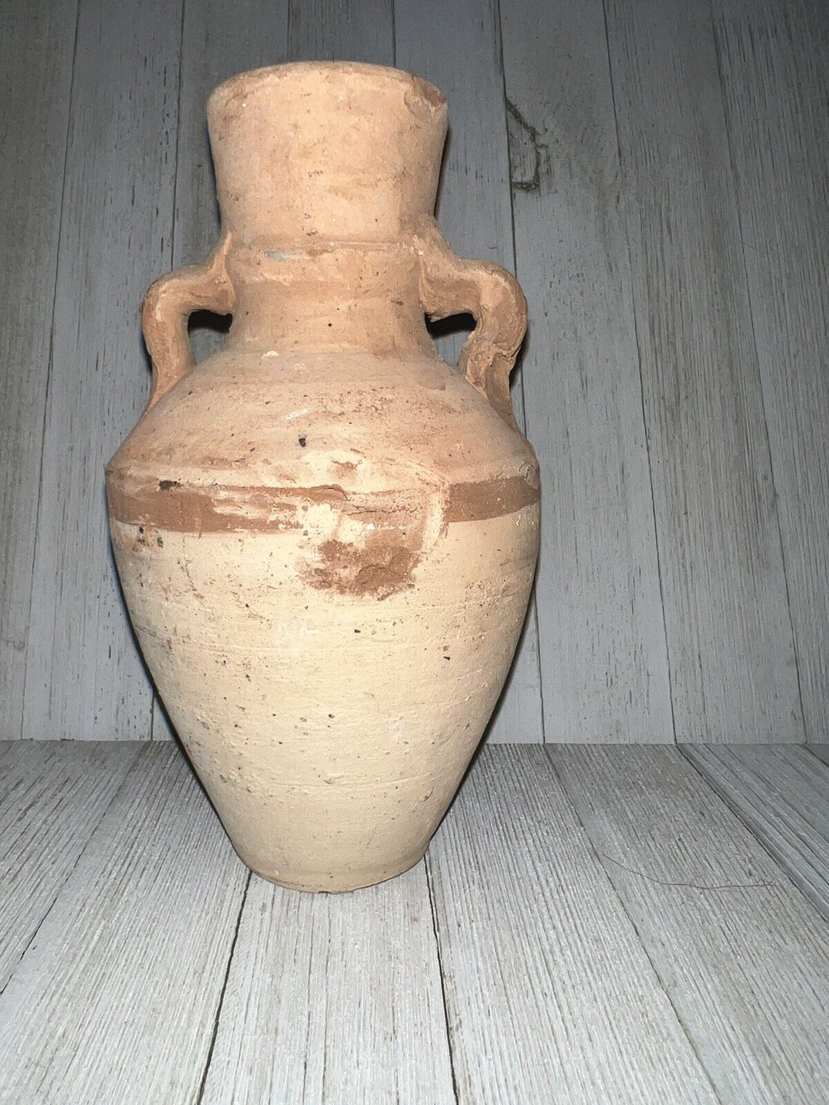 Vintage 1800s Small Redware Vase with Handles
