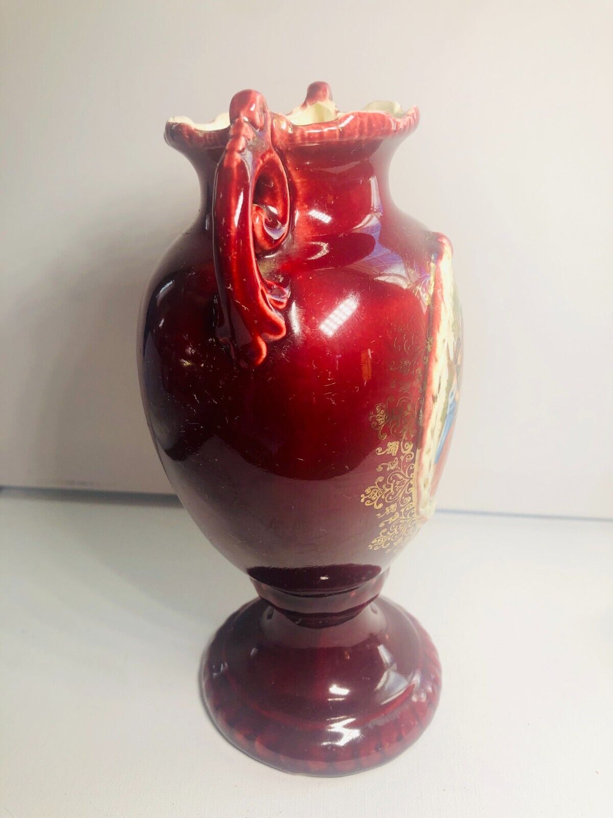 Josef Strnact Double Handled Portrait Vase, Austria