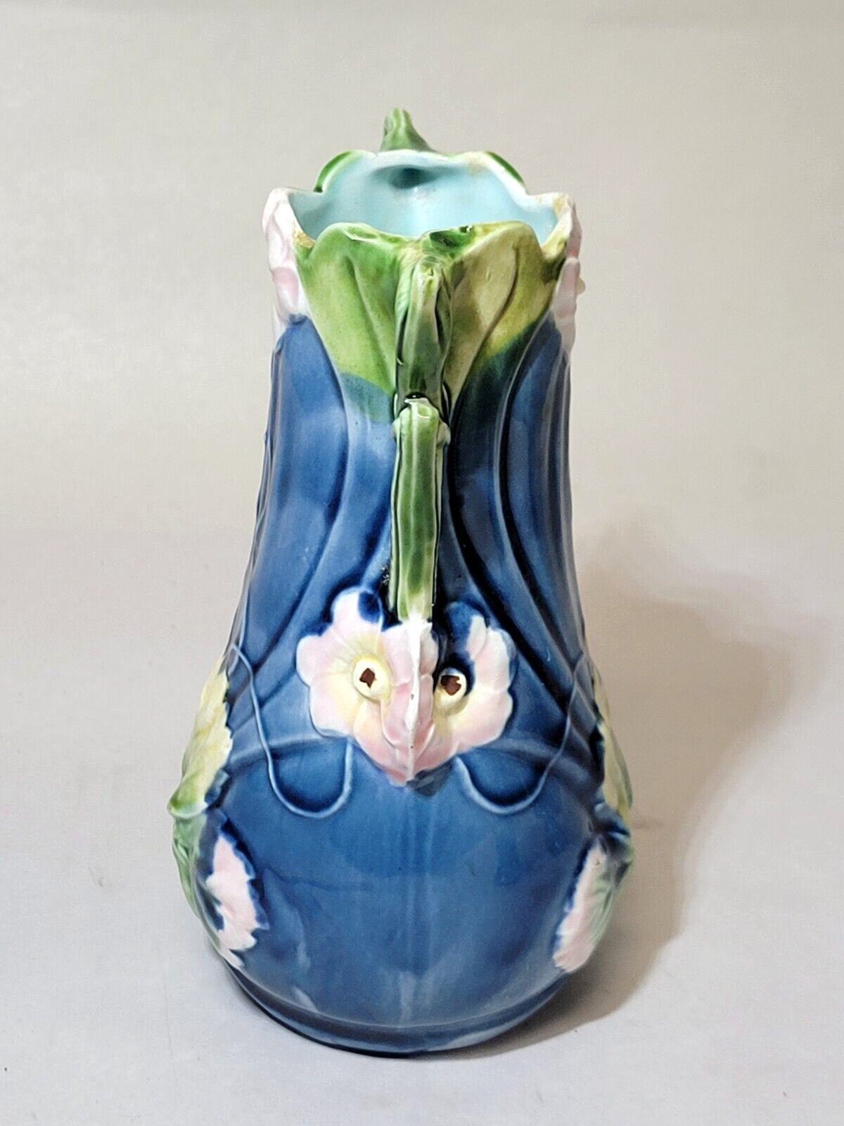 Art Nouveau Majolica 6" Amphora Vase