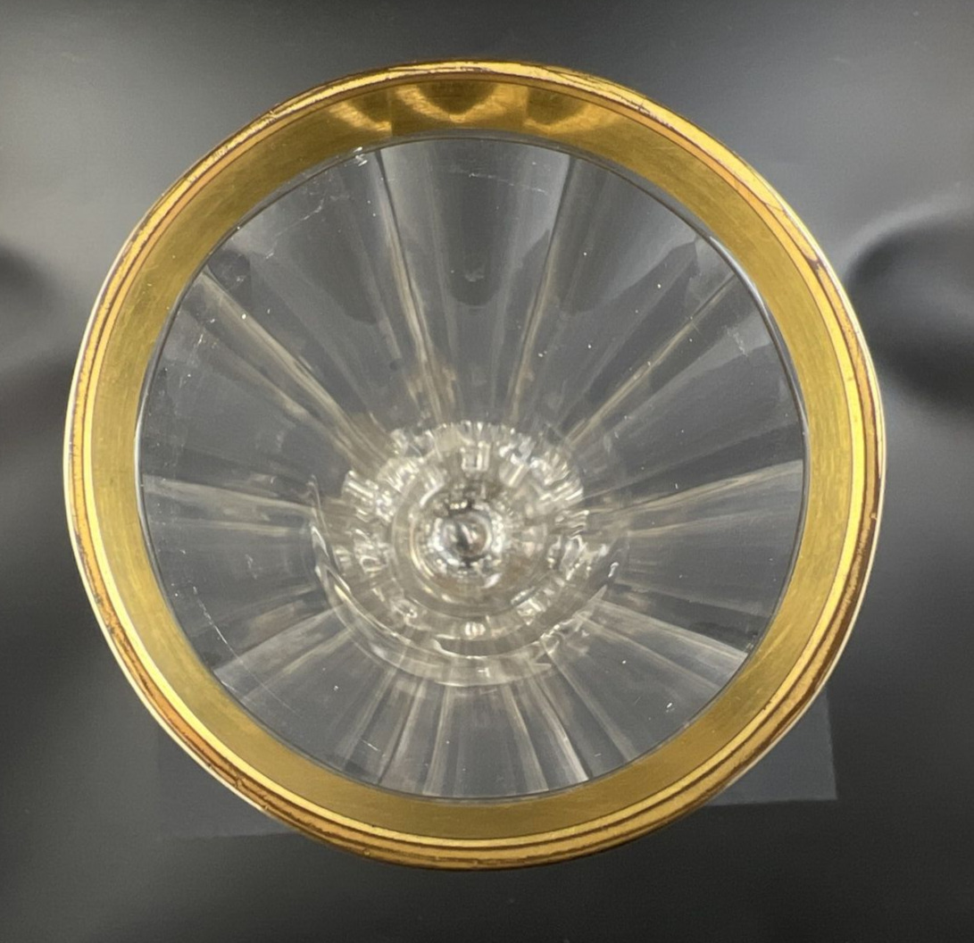 Antique Austrian Cut Crystal Gold Trim Vase