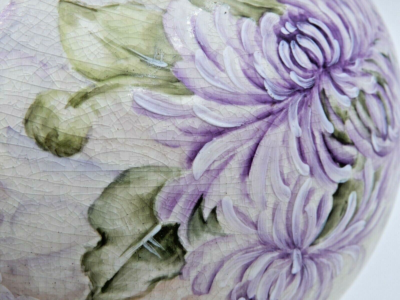 Large Floral Design Antique European Porcelain Vase