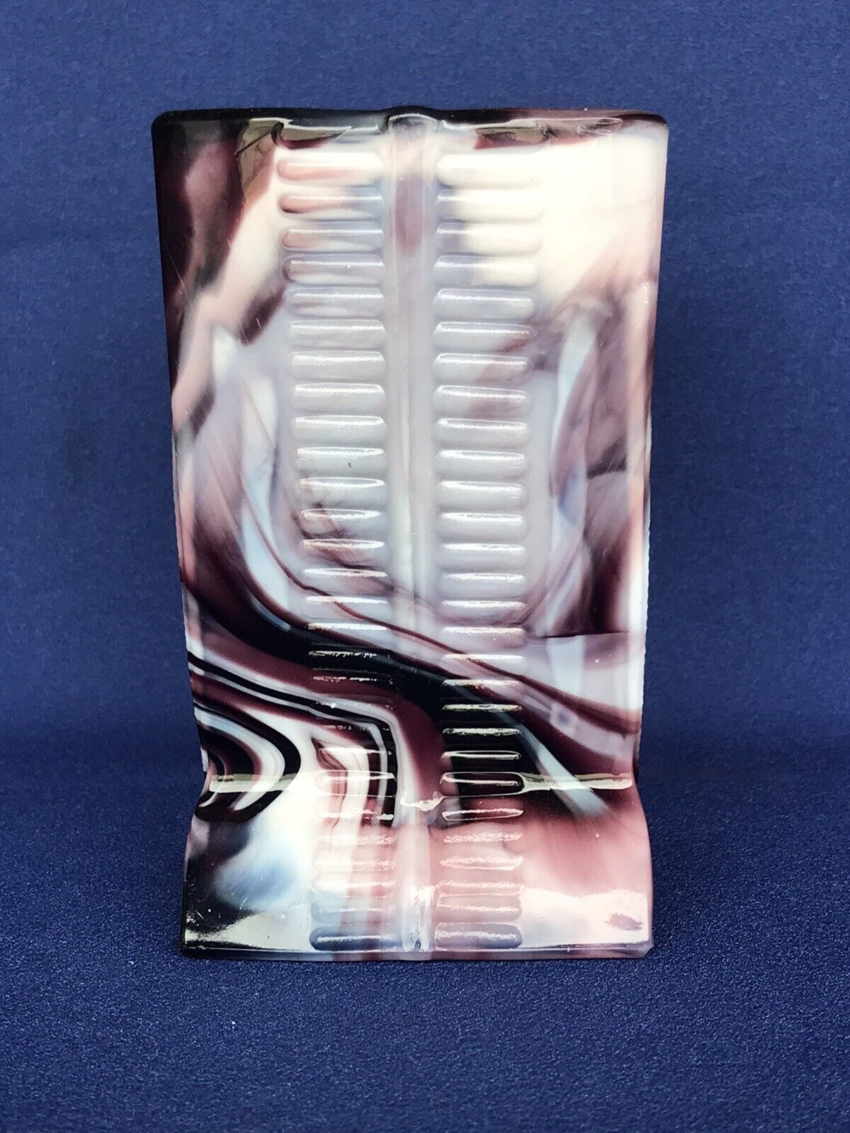 Antique 1800s Purple Slag Glass Davidson Vase