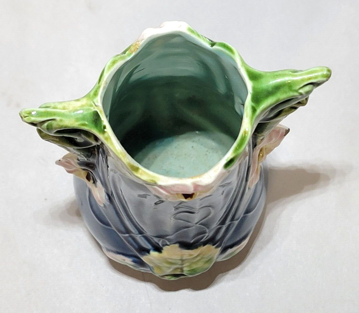 Art Nouveau Majolica 6" Amphora Vase