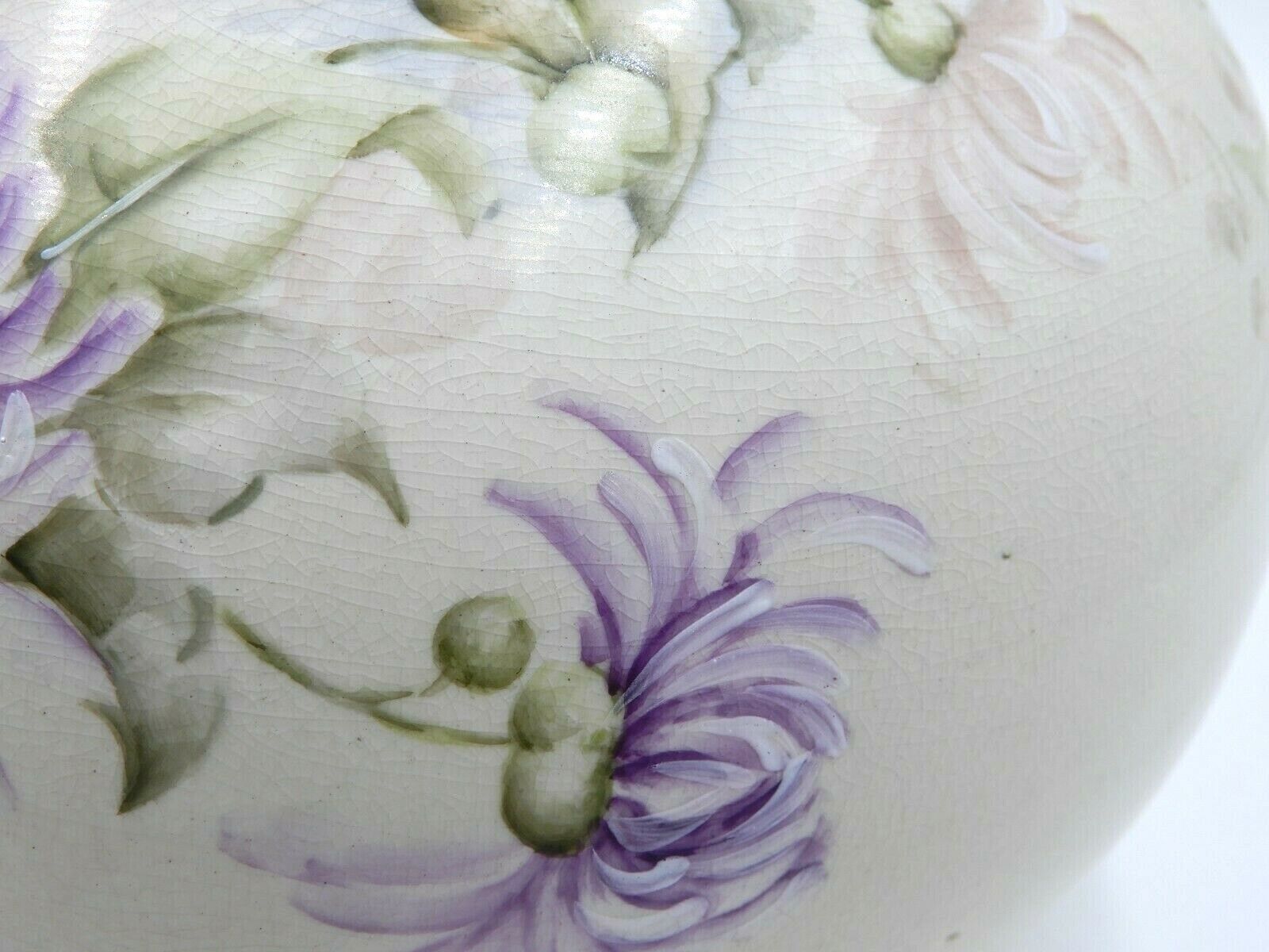 Large Floral Design Antique European Porcelain Vase