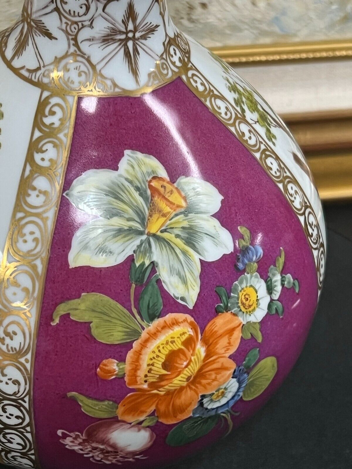 Rare Late 1800s Augustus Rex Hand Painted Vase