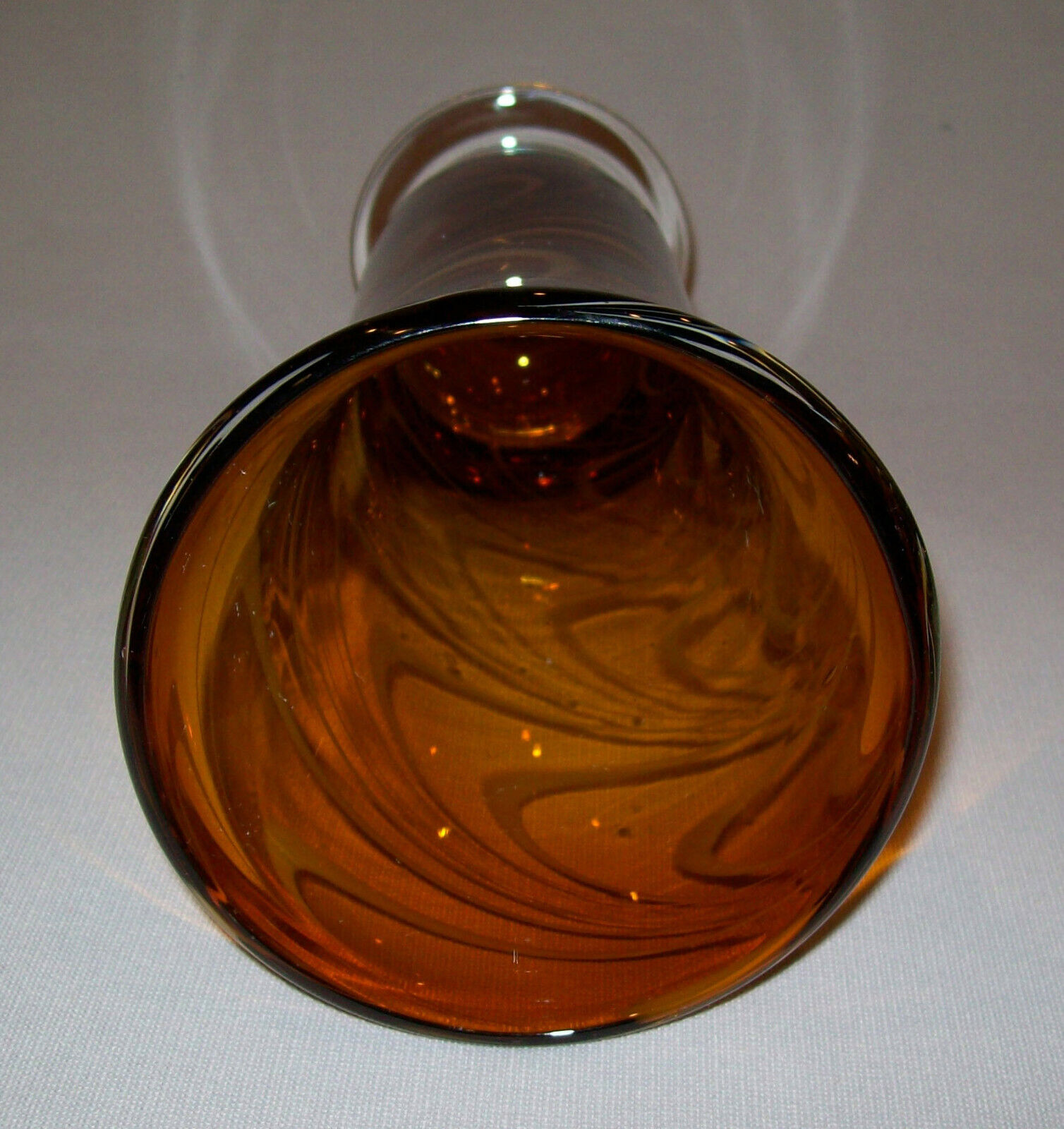 19th Century Antique Blown Glass Vase Amber White