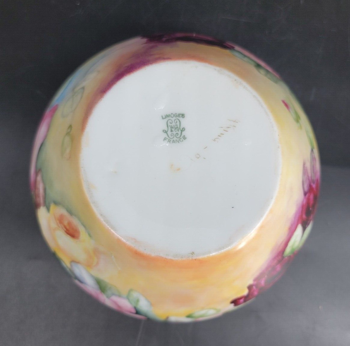 Antique Hand-Painted Rose Vase by William Guerin Limoges