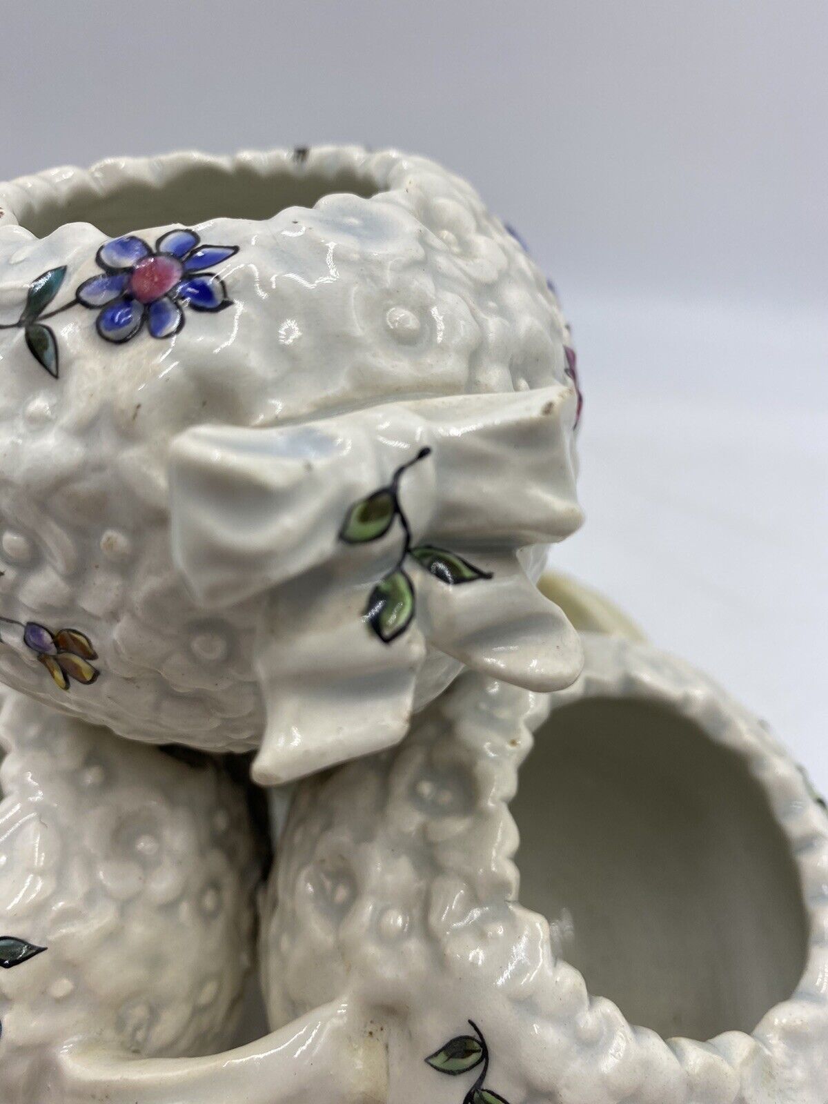 1800s French Ceramic Floral Inkwell/Vase by Emile Galle