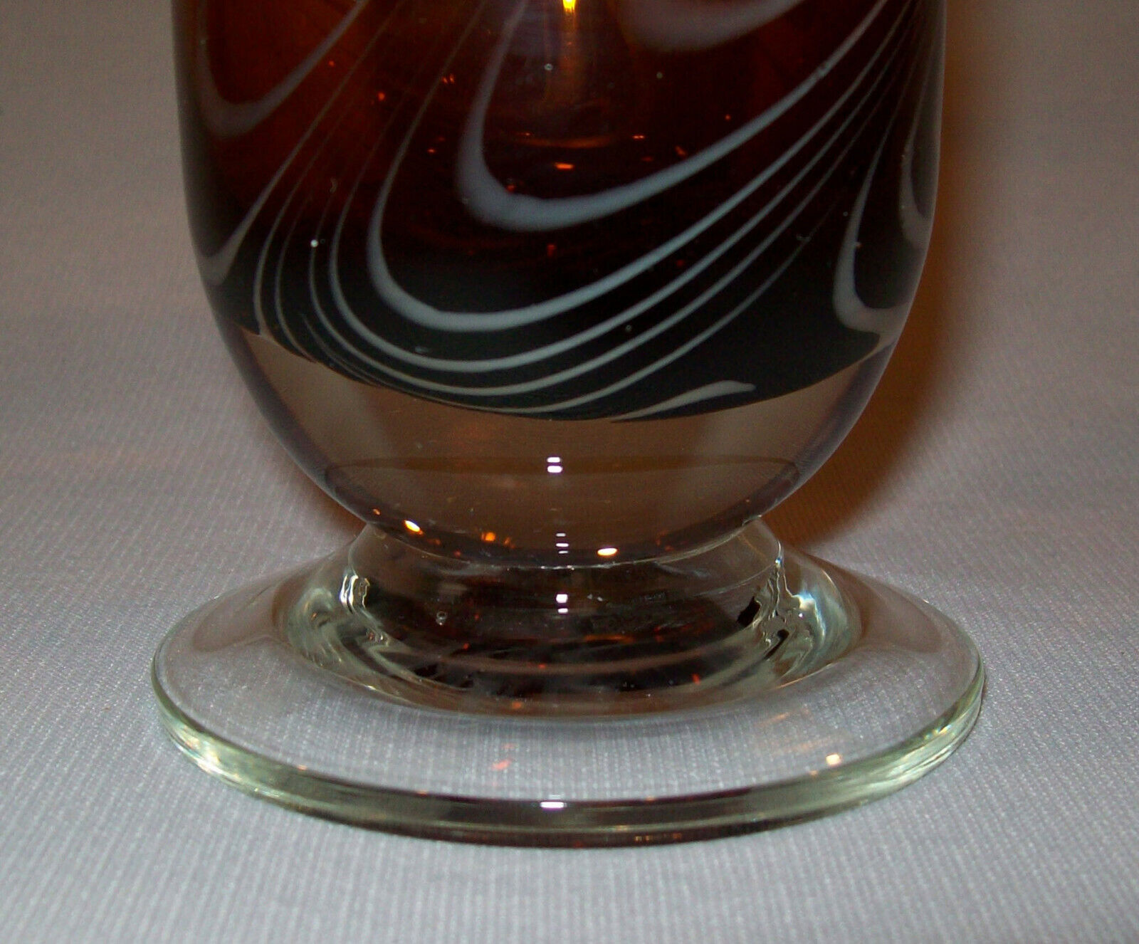 19th Century Antique Blown Glass Vase Amber White