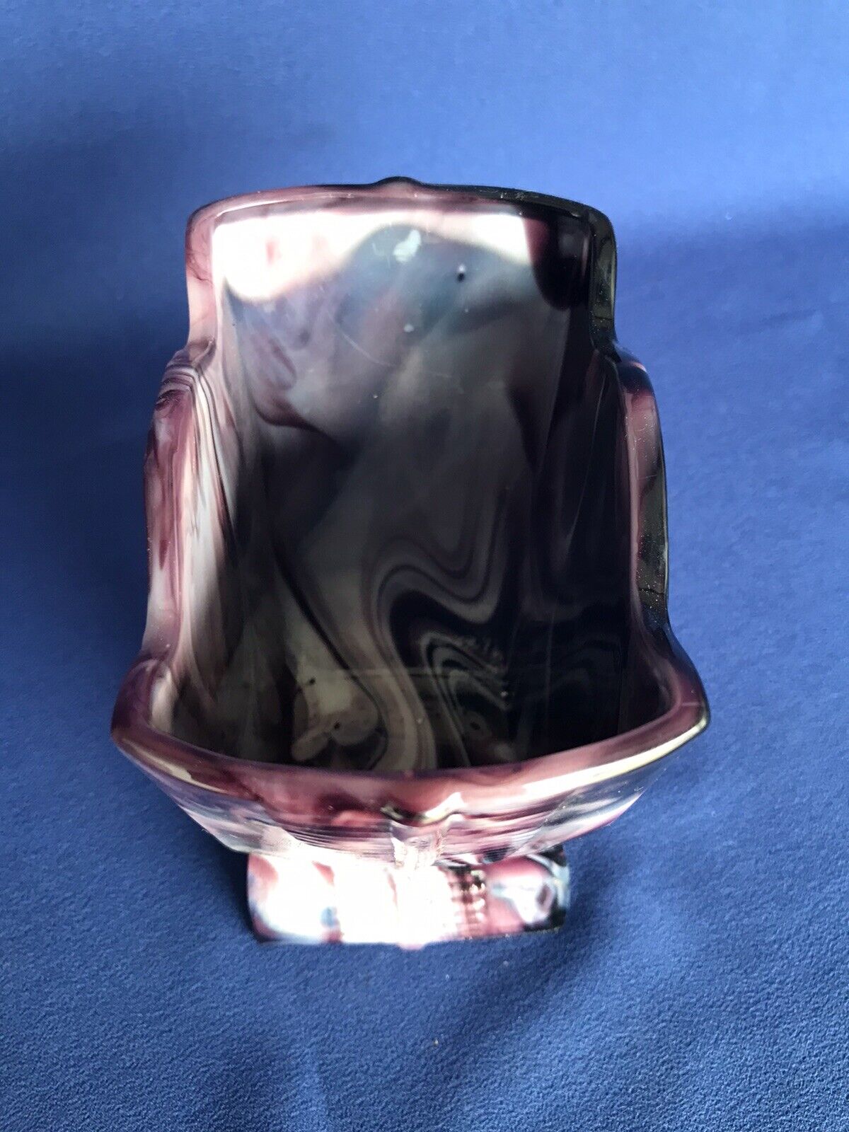 Antique 1800s Purple Slag Glass Davidson Vase