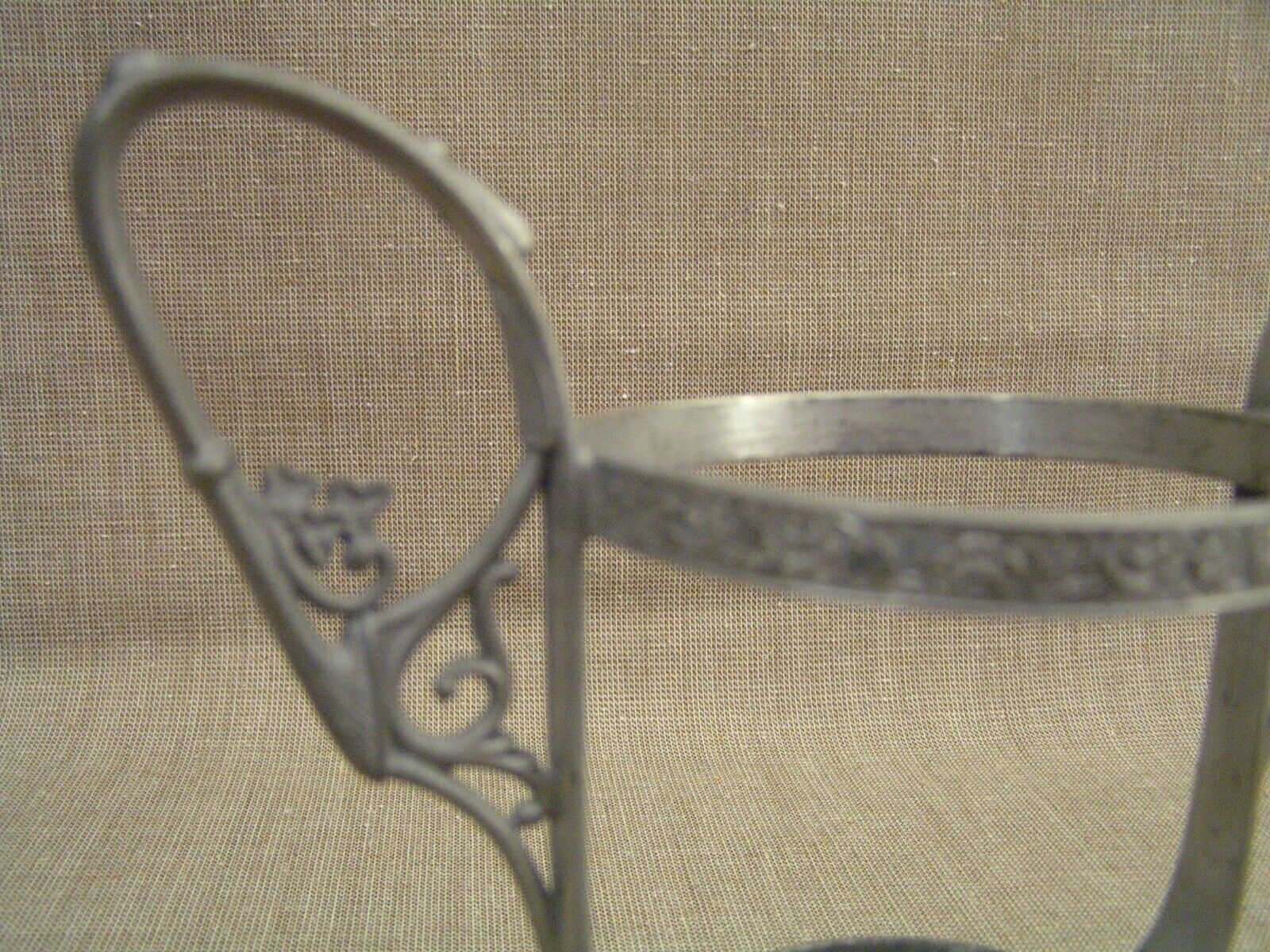 Art Nouveau Cut Glass & Pewter Pedestal Vase