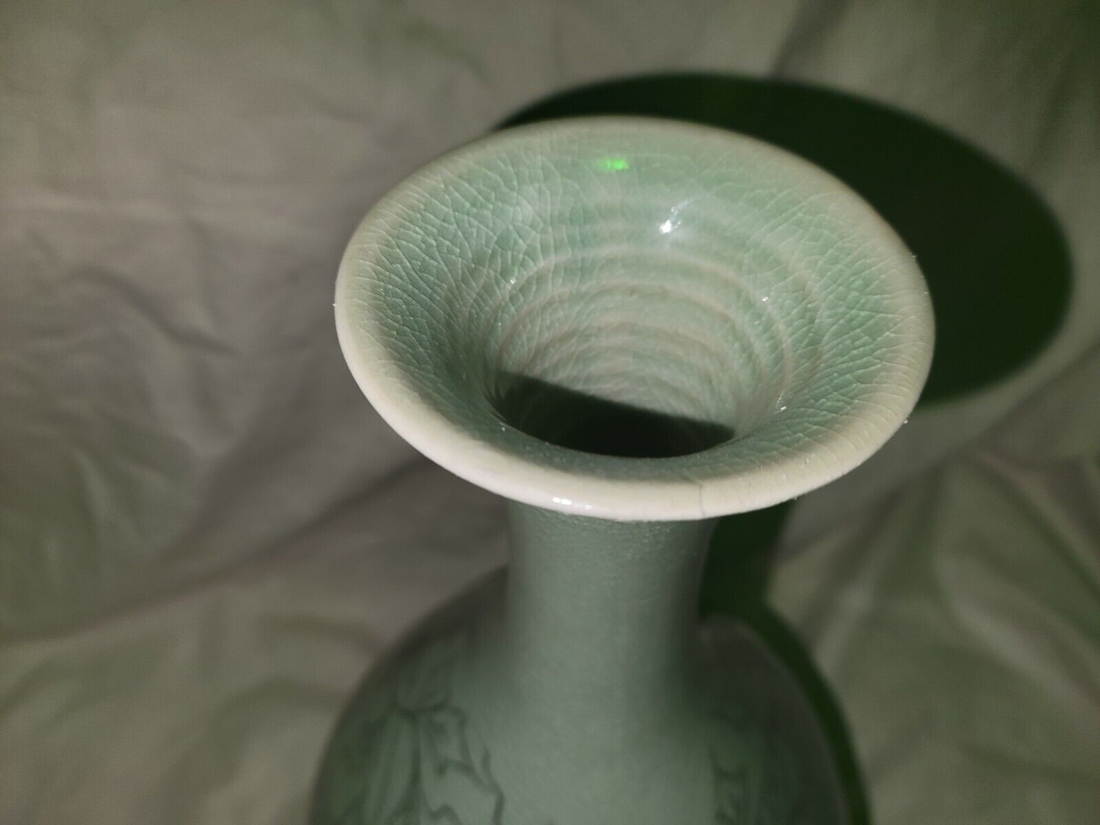 12in Antique Japanese Porcelain Vase with Floral Design