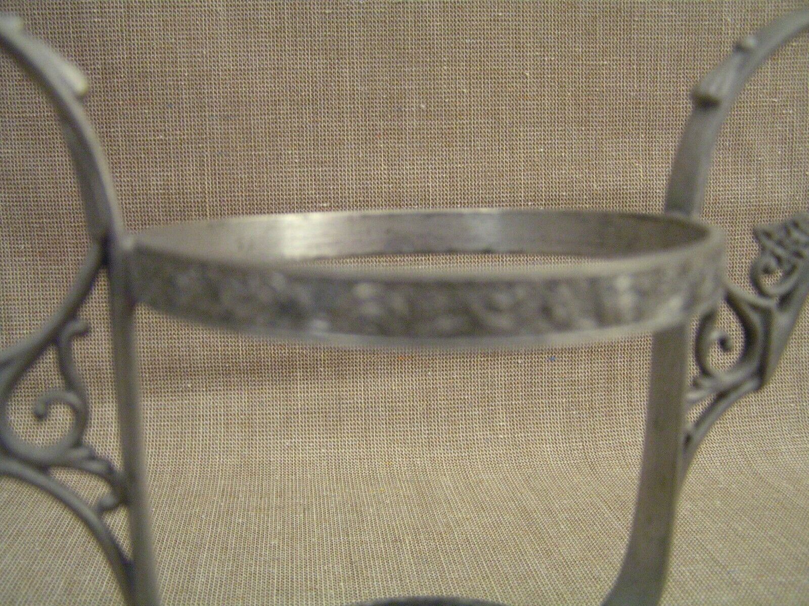 Art Nouveau Cut Glass & Pewter Pedestal Vase