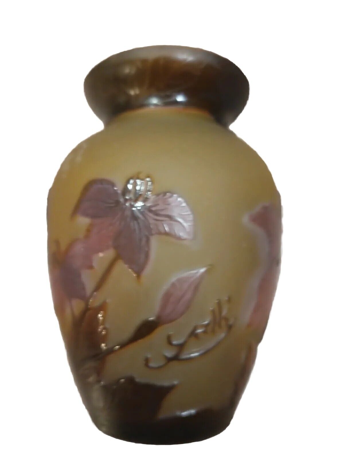 Emile Galle French Art Glass Nouveau Vase Signed