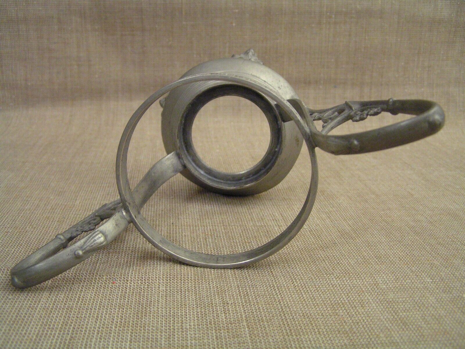 Art Nouveau Cut Glass & Pewter Pedestal Vase