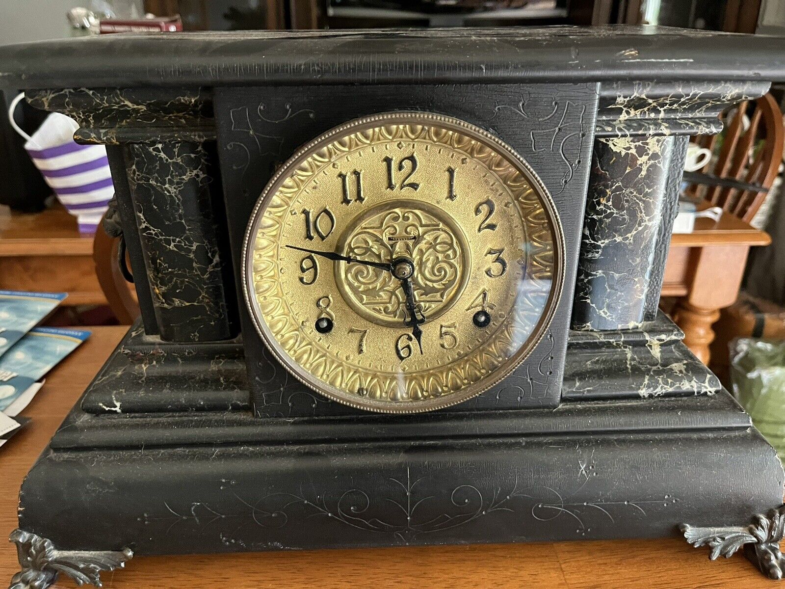 1900s E Ingraham Mantel Clock with Key