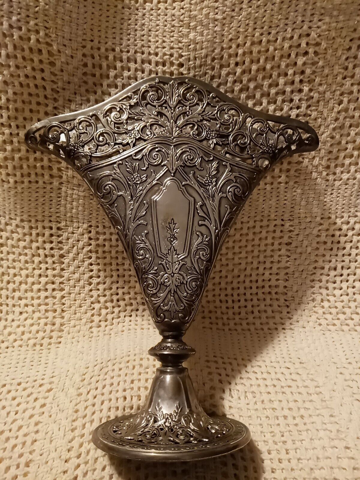Antique Godinger Filigree Silver Plated Ornate Vase