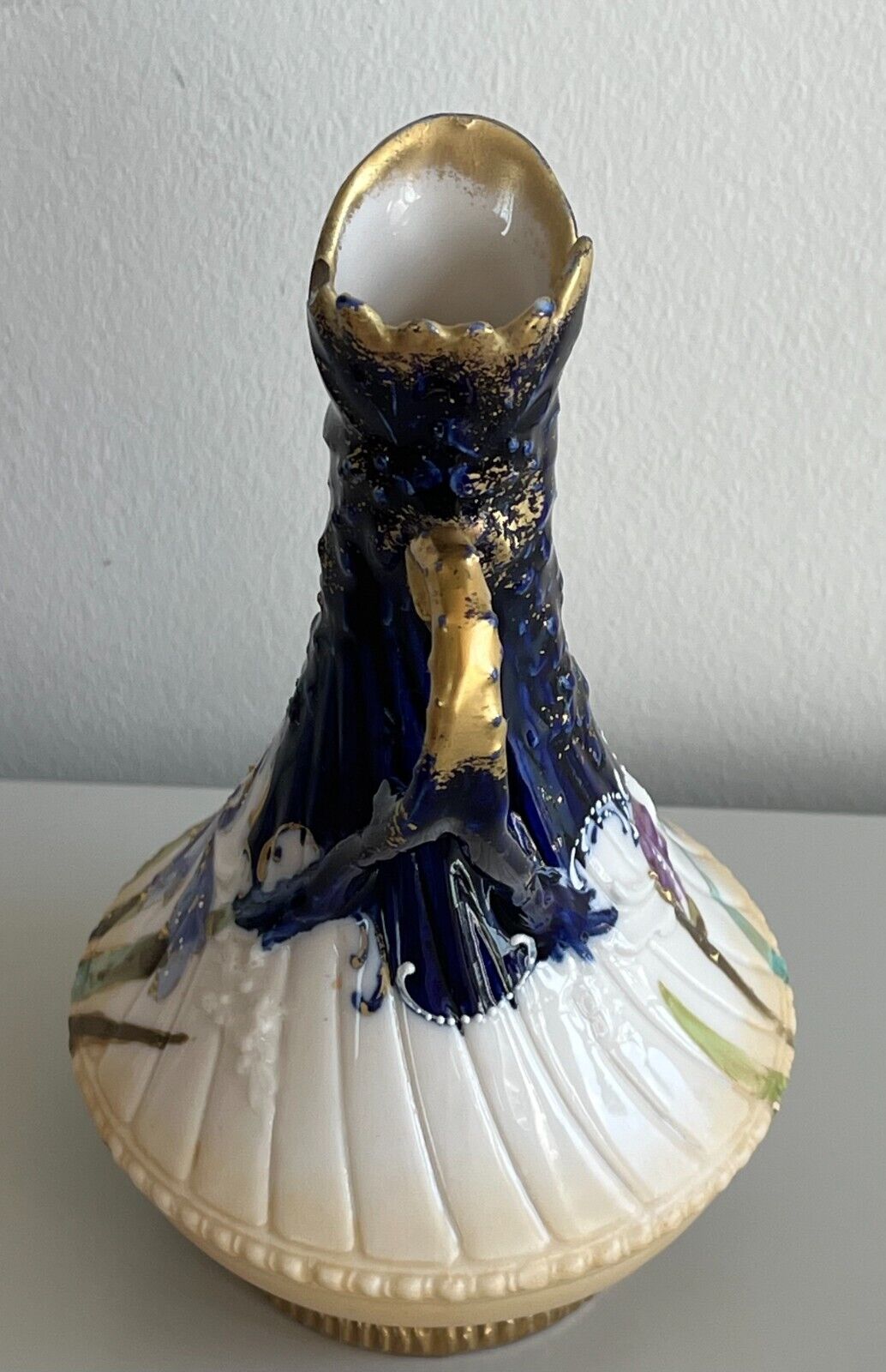 Bohemia Art Nouveau 7" Vase with Gilt Handle